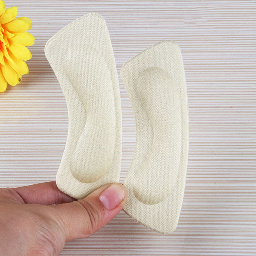 1 par tjockt tyg klibbigt rygg häl grepp sko svamp kudde innersula pad liners sko innersulor högklackat inlägg pad häl insatser