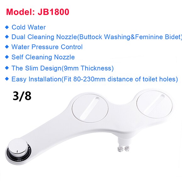 Bidet Attachment Non Electric Toilet Seat Bidet Self Cleaning and Cold Water Mixed Bidet Sprayer: 1800 Eu standard