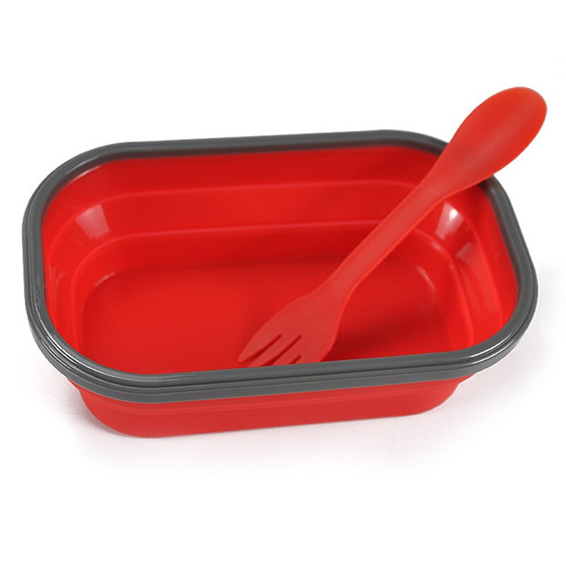 Intrekbare Vouwen Bento Box Draagbare Bento Box Voedsel-grade Voedsel Container En Vork Servies