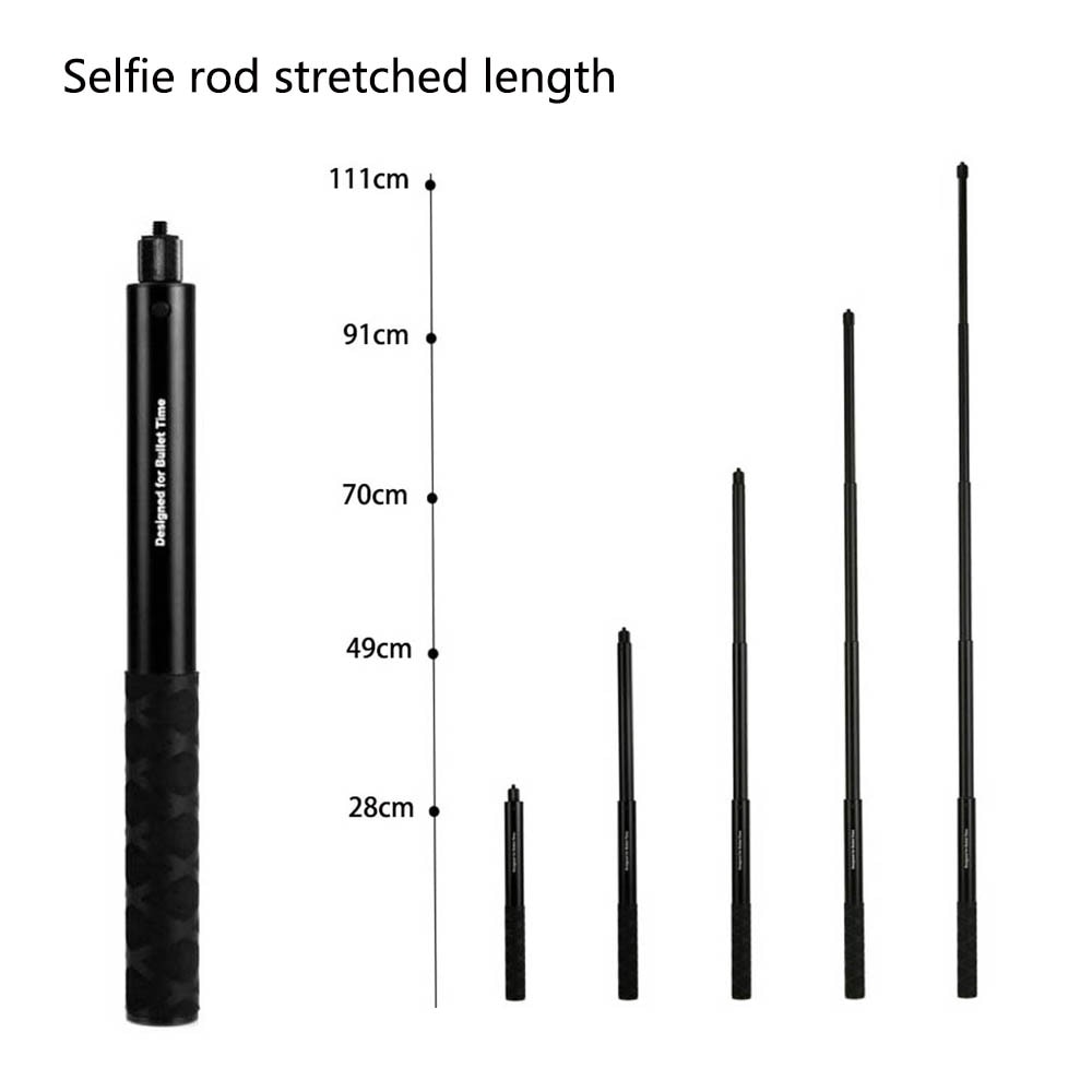 Tuyu bærbar talje beslag +360 bullet tid usynlig selfie stick til insta 360 en r / x tilbage bar insta 360 panoramatilbehør