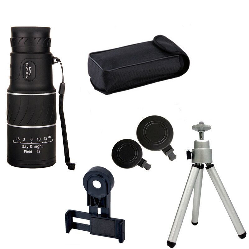 Draagbare 16x52 Hoge Over Verrekijker Telescoop Monoculaire 66/8000 M Plastic verrekijkers Verrekijker Outdoor Sport telescoop spiegel: Monocular Full set B