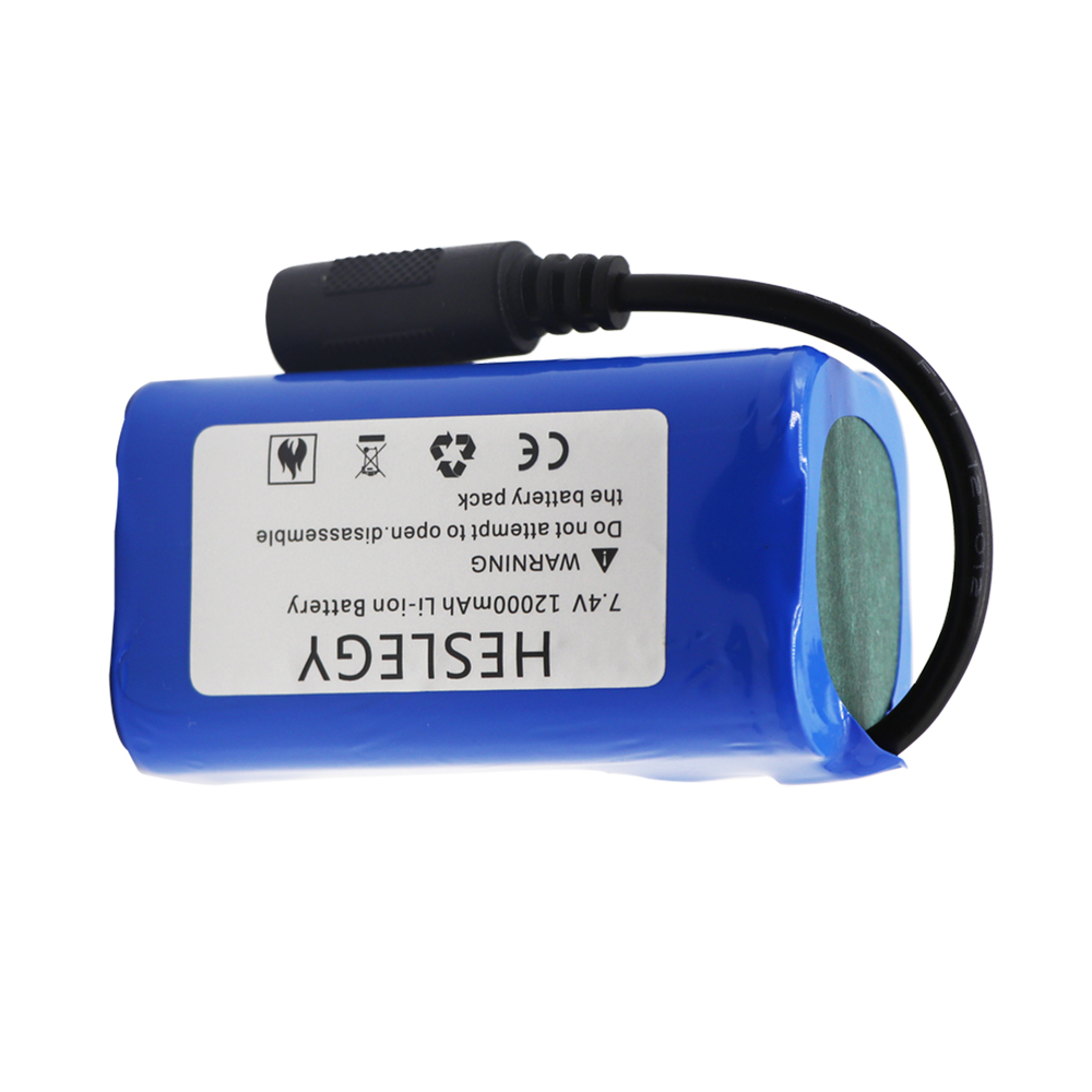 Hoge capaciteit Batterij 7.4V 12000mAh met USB Lader Voor T188 T888 -5 TH88 CF18 C18 RC Hoge Snelheid RC Voerboot Vissersboot