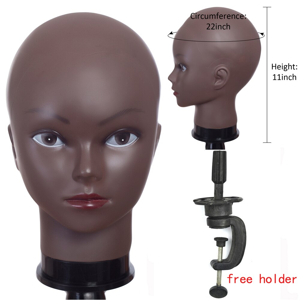 Pruik Mannequin Hoofd Met Stand Kaal Kosmetiek Oefenpop Naaien Hoofd Voor Maken Pruiken Met Gratis Houder Voor Zwarte Vrouwen: sf-8