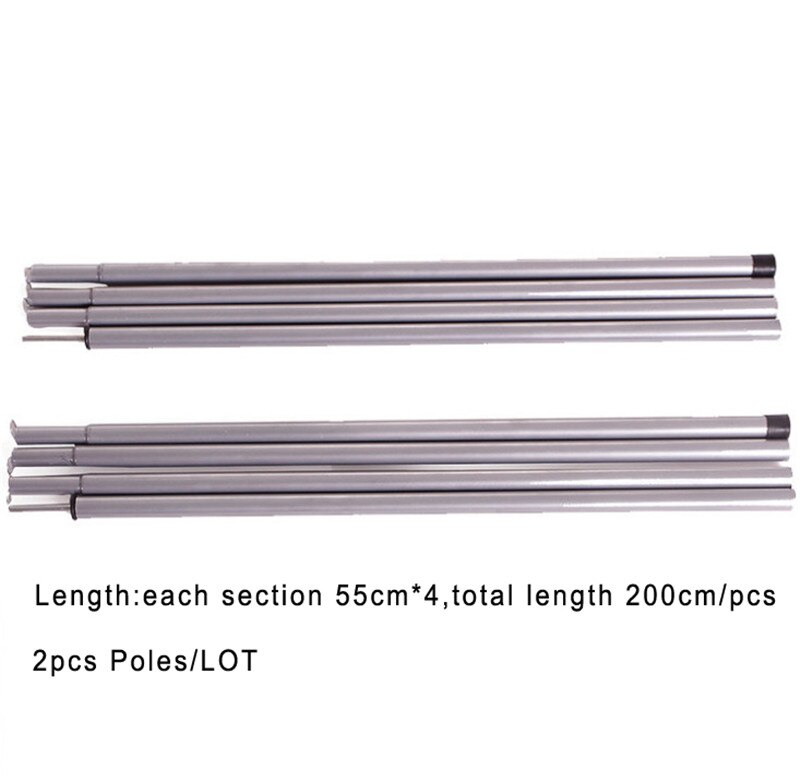 Sun Shade Accessories 2pcs Length 200cm galvanized steel pipe sunshade Rod Awning Canopy Sun Shelter tarp Support pole