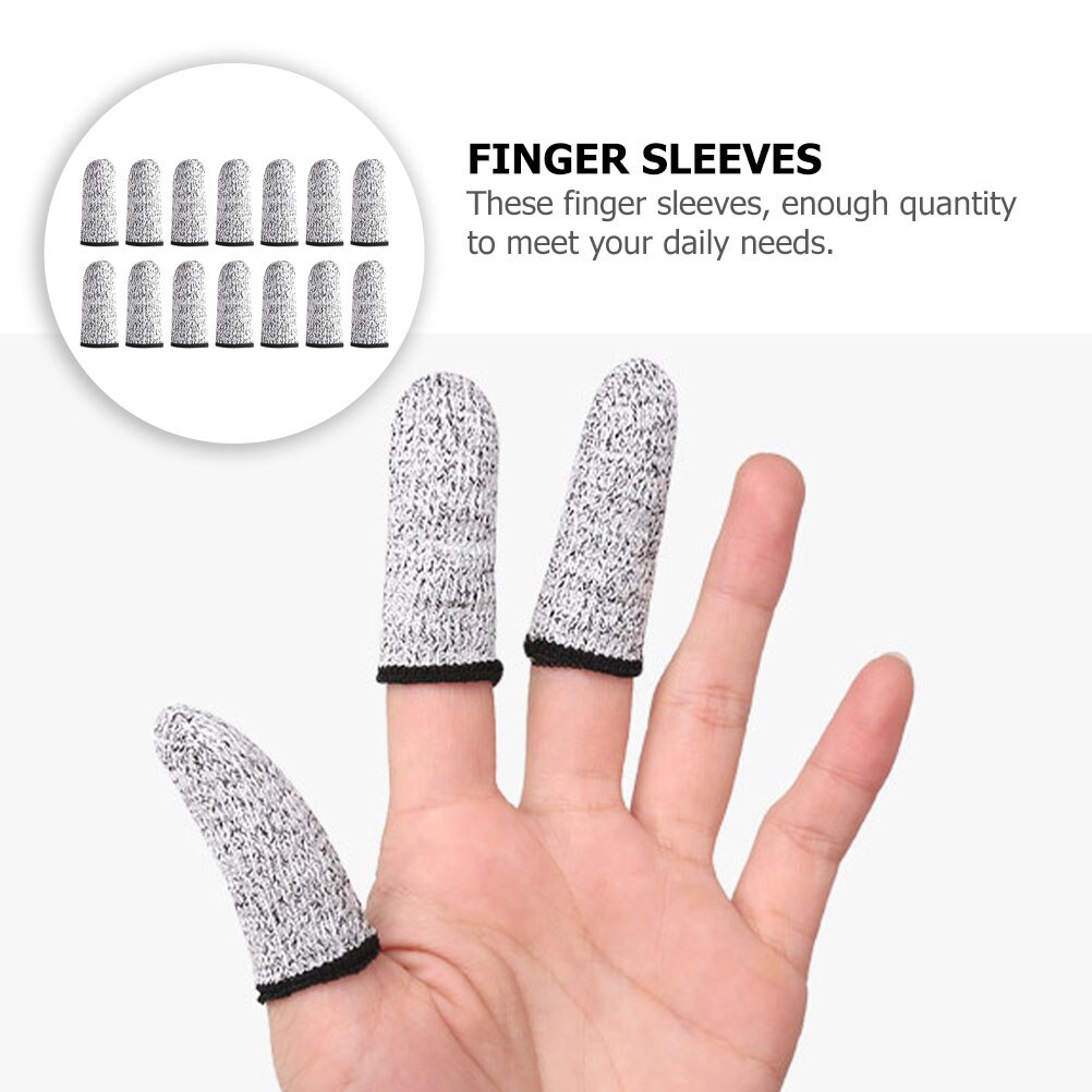 10 Pairs of Finger Sleeve Protectors Cut Resistant Finger Guards (Dark Grey)