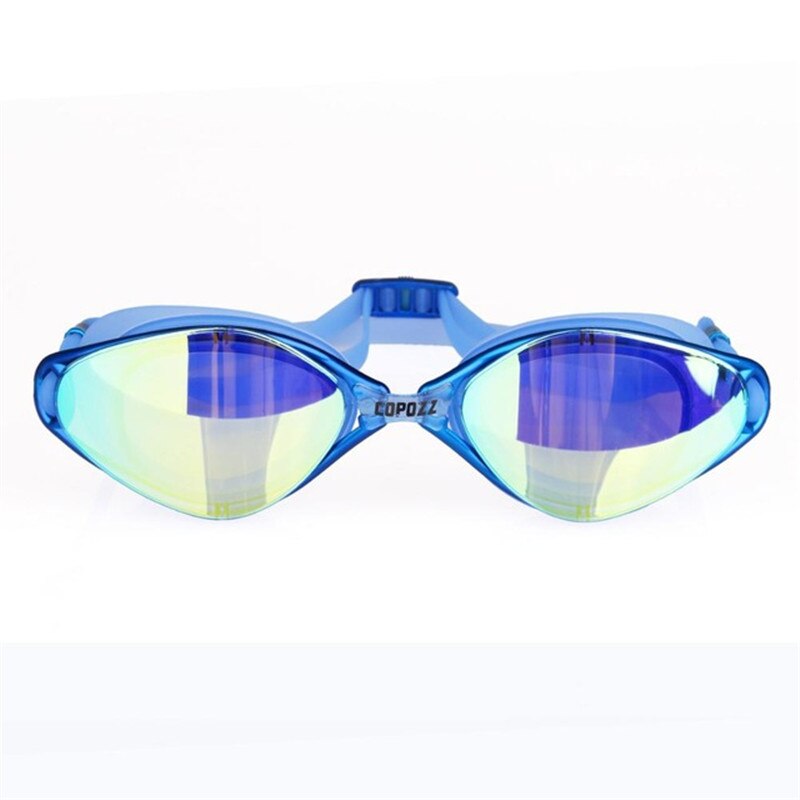 Copozz Professionele Zwembril Anti-Fog Uv Verstelbare Plating Waterdichte Siliconen Bril Voor Mannen Vrouwen Adult Eyewear: mmblue