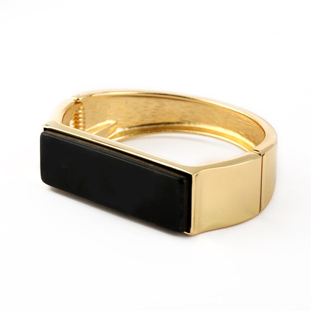 Qualidade superior de luxo ouro personalidade exagerar punk pulseiras pulseiras para mulheres 2022 moda jóias: Black
