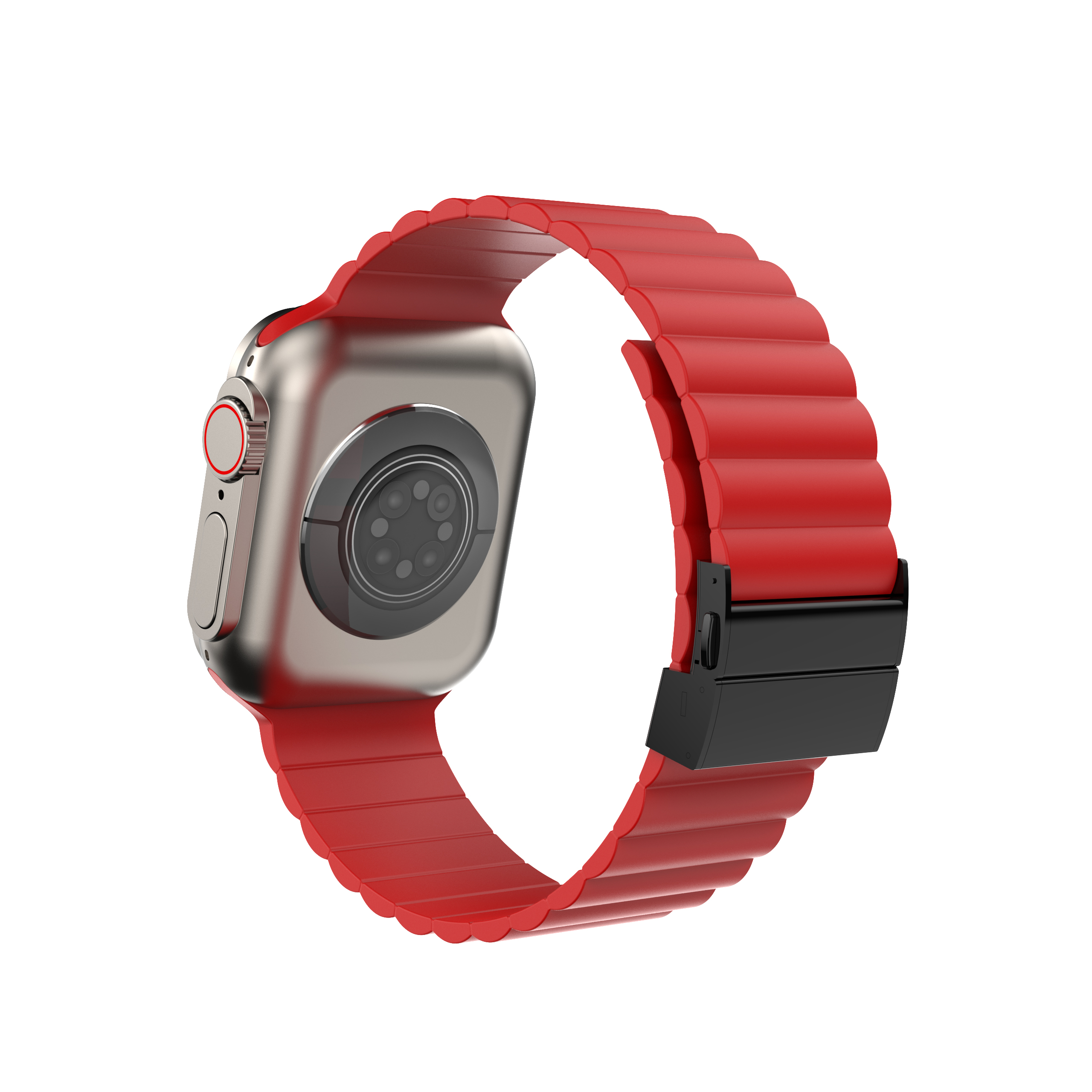 Siliconen band voor Apple Watch Band Ultra 2 49 mm 44 mm 45 mm 42 mm 41 40 mm Metalen gesparmband Iwatch Ultra 9 8 7 6 SE 5 4 Correa