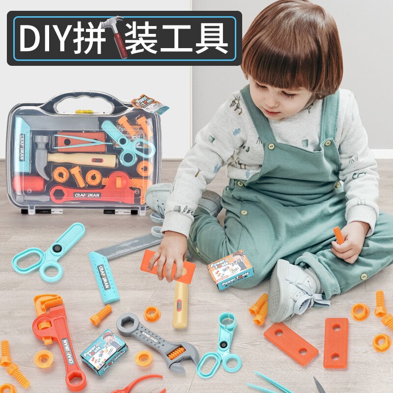 DIY Play House Toys Children's Repair Tool Suitcase Disassembly Project Storage Box for Boys and Girls