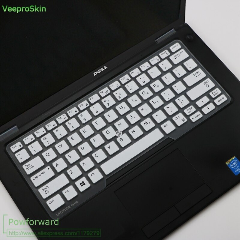 Laptop Keyboard Cover Protector Skin for 14" Dell Latitude 5450 3340 7480 7490 5490 5491 E5450 E5470 E7270 E7450 E7490 E5490: White