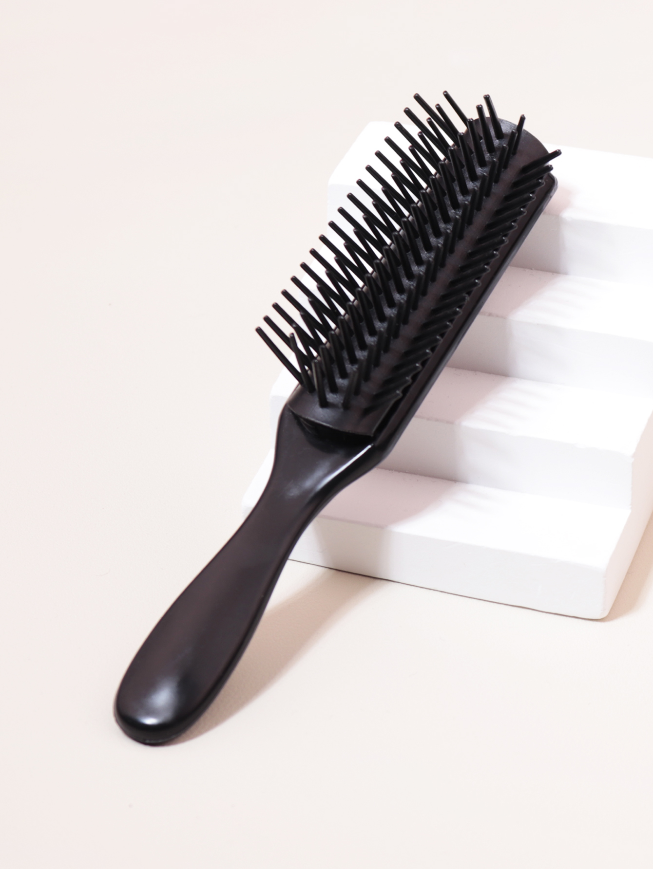 Cepillo de peinado clásico de 9 filas y 5 filas, cabello rizado y liso, cabello grueso natural, separación de soplado, herramienta de modelado y peinado: Marrón oscuro