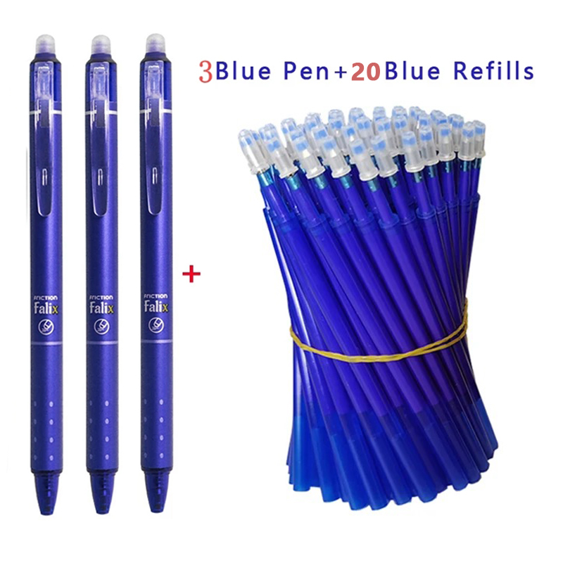 0,5mm retractable erasable gel pens with refills, black/blue gel ink, built-in eraser, office supplies, exam stationery: Yellow