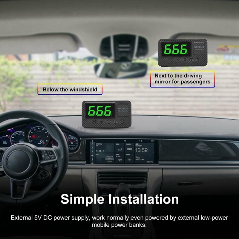 3 tommer bil digital gps speeeter head up display med hastighedsalarm træthedsalarm til køretøj lastbil motorcykel suv