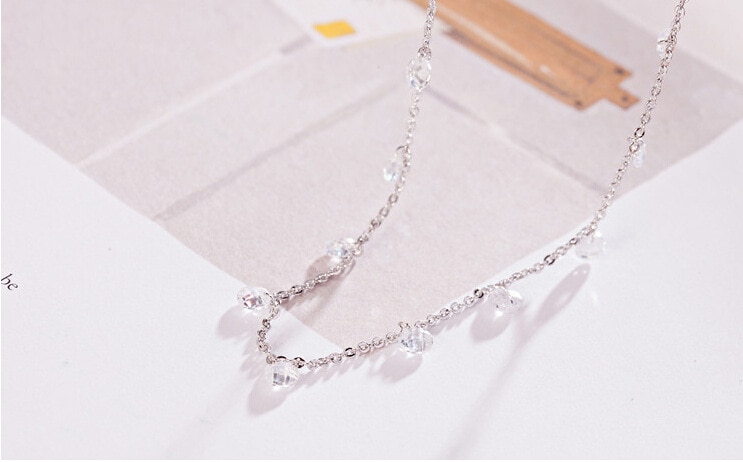 925 argent sterling zircon gland colliers et pendentifs pour les femmes long déclaration collier sterling-argent-bijoux