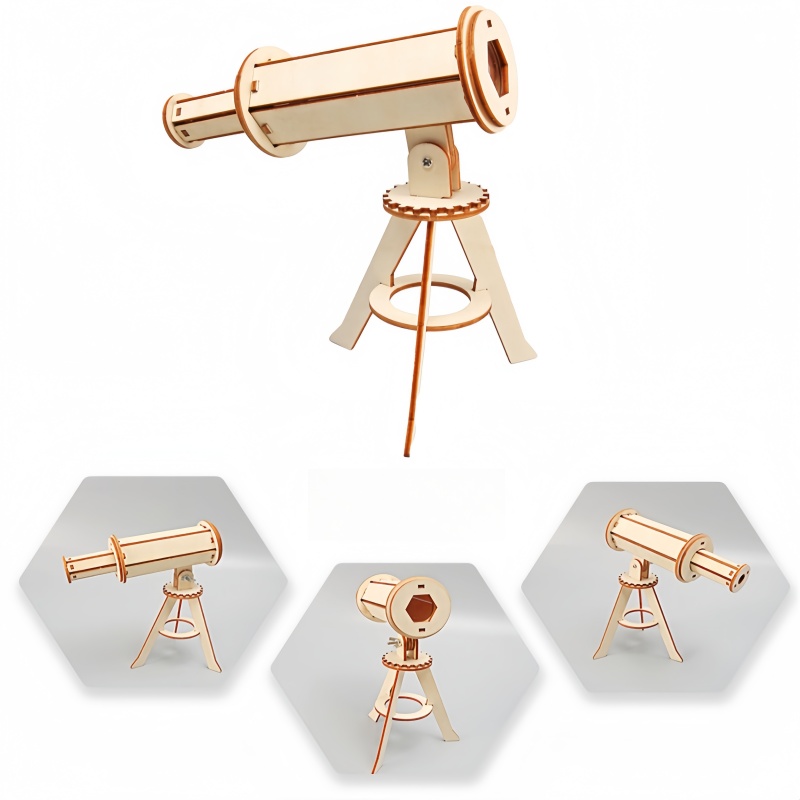 Gör-det-själv-teknik liten tillverkare astronomi teleskopmodell leksak barns handmonterade leksak material fysik vetenskapligt experiment