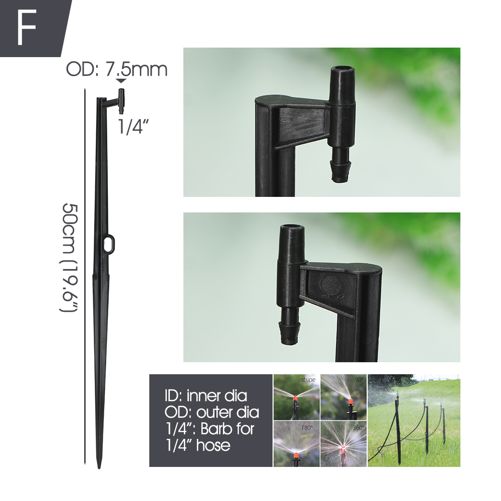 11-50CM Micro Sprinkler Stakes Garden Water Nozzle Spray Support 6.0/7.5mm Joints Greenhouse Yard Irrigation Watering Brackets: grey / 1/2''