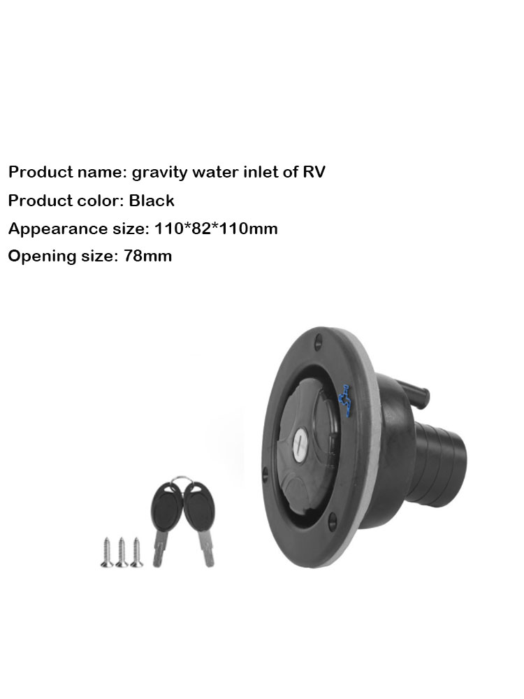 Gravity Water Inlet with Lock Water Tank Filling Port Camper Waterway RV System Boat Camper Trailer White Caravan Accessories: RED