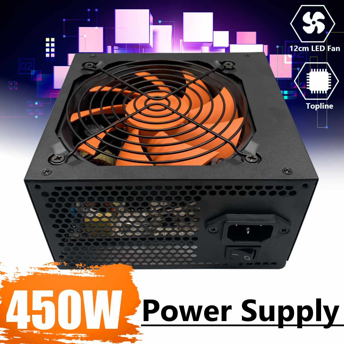 110V-230V 450W Power Supply PFC Silent LED Fan ATX 24pin 12V PC Computer 4 SATA Gaming PC Power Supply For Intel AMD Computer