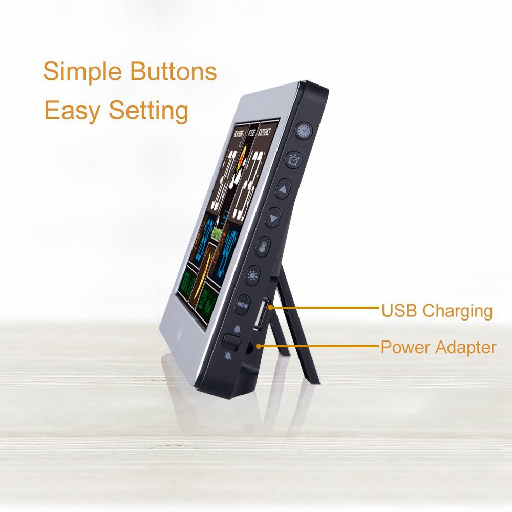 FanJu Weather Station Digital Wall Alarm Clock Table Desk Clocks Thermometer Hygrometer Barometer Wireless Outdoor Sensor FJ3378