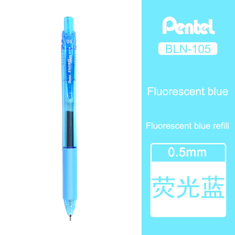 Bolígrafo de Gel líquido Pentel EnerGel BLN105, bolígrafo de secado rápido de 0,5mm, prensa Rollerball, punta de aguja de Metal, papelería escolar japonesa, 1 Uds.: Mezcla de color