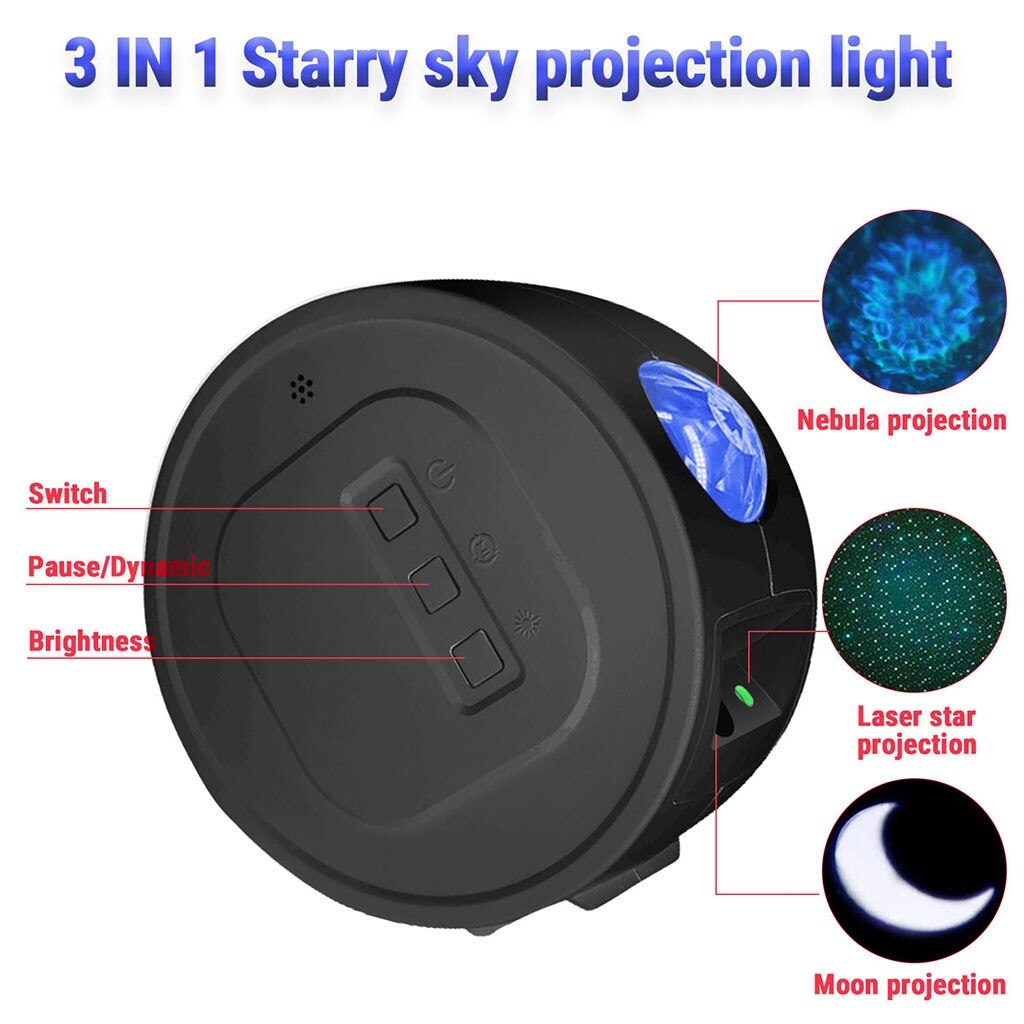 Colorful Starry Sky Galaxy Projector Nightlight Child Blueteeth USB Music Player Star Night Light Romantic Projection Lamp