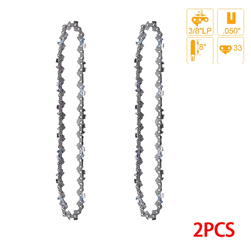 8 Inch 33 Drive Link Chainsaw Chain 3/8" LP 16 Cutter .050" Gauge Pole Saw for Pruning and Felling of Fruit Trees Saw Parts: Silver