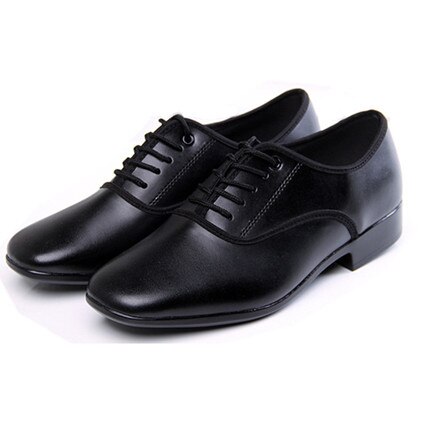 Heren Latin Dansschoenen Leer Stijldansen Lage Hak 2.5 cm Big Size Party Vierkante: Rubber outsole / 11.5