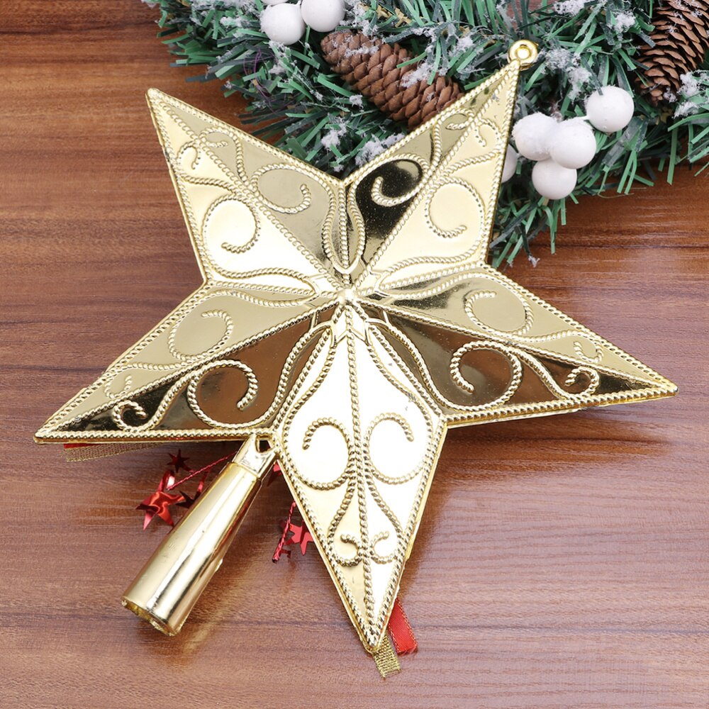 20cm kerstboomsterren als glimmende kerstboomversiering (goudkleurig)