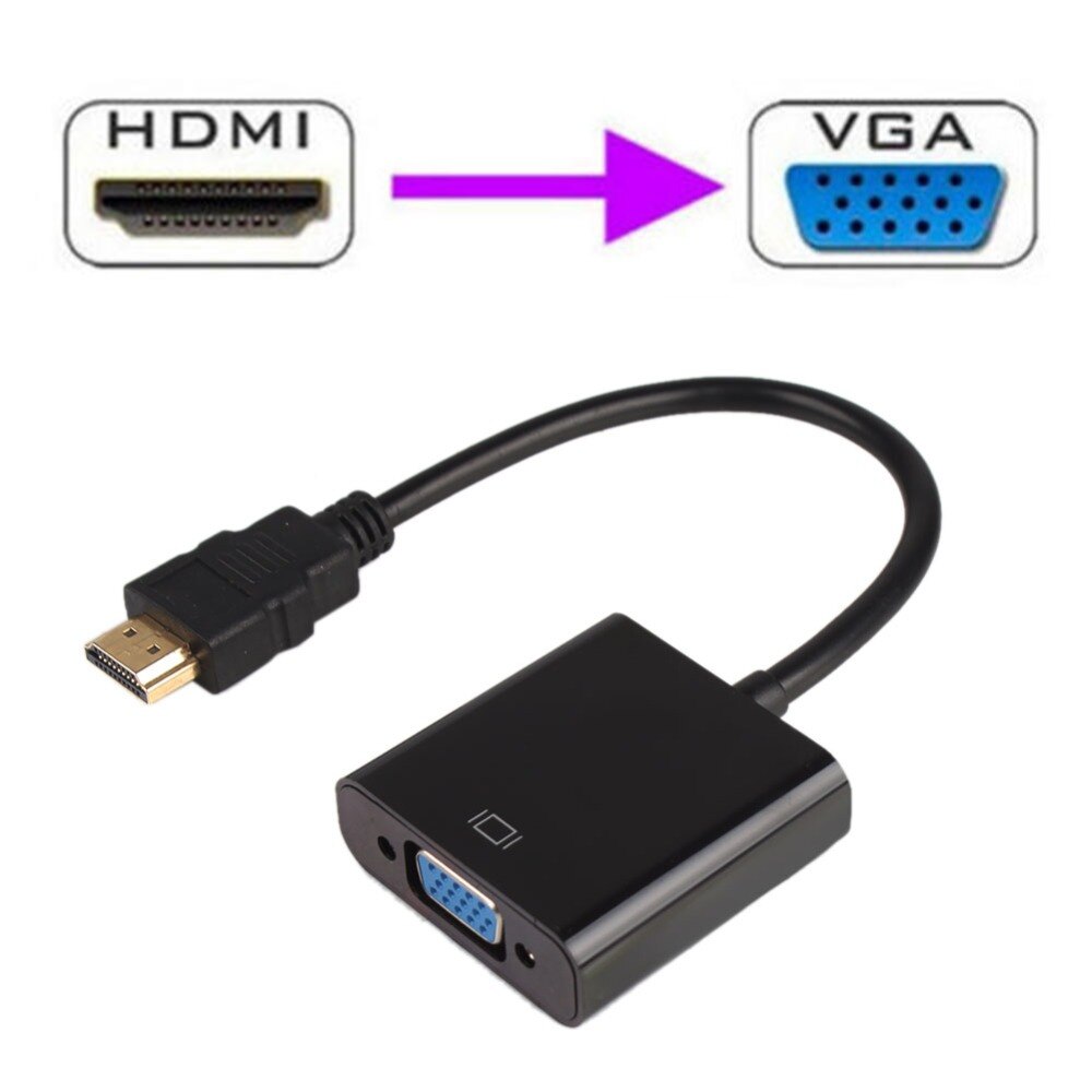 Hdmi-Compatibel Male Naar Vga Vrouwelijke 1080P Chipset Adapter Video Cord Converter Kabel Voor Pc 25Cm Hdtv vga Adapter Kabel