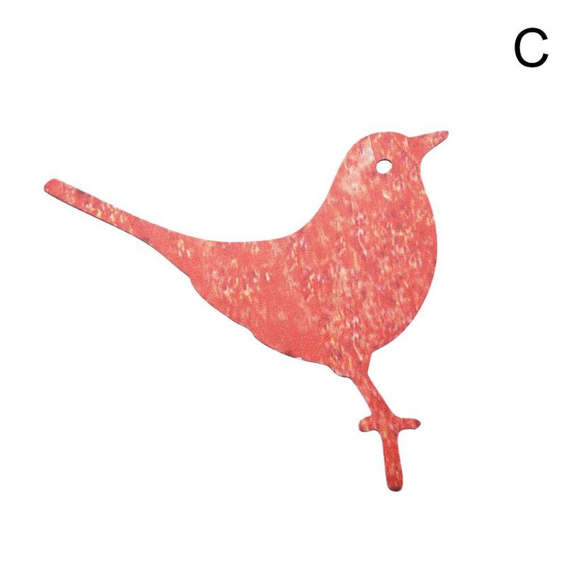 Rusty Metal Bird Garden Decoration Outdoor Fence Decor Sparrow Metal Birds Outdoors Garden Decoration Ornament Statues: C brown