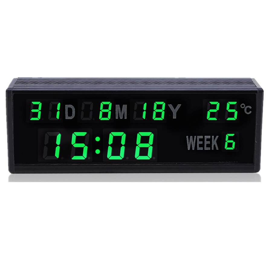 Aluminium led elektronische digitale kalender klok Moderne minimalistische klok grote lettertype slaapkamer klok Desktop thermometer klok