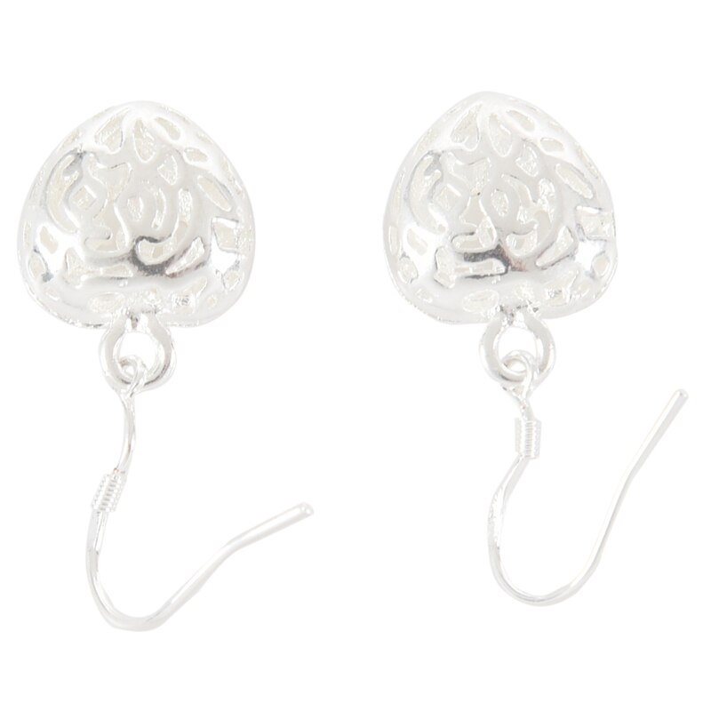 Dangling earrings - Women - heart - silver plated