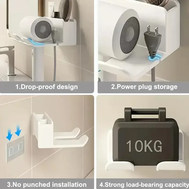 Stijltang Stand Haardroger Organizer Föhn Houder Muur Droger Beugel Haarborstel Opbergdoos Badkamer Accessoires