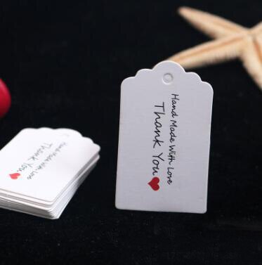 etiquetas hechas a mano boda marrón Kraft papel etiquetas DIY artesanía Bonbonniere Favor etiquetas 100pcs \ lot: 07