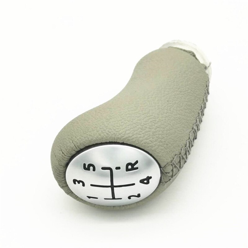 Pommeau de levier de vitesse MT en cuir, 5 vitesses, noir, gris, Beige, pour Renault Megane II, MK2, Scenic 2, Clio 3 III, MK3