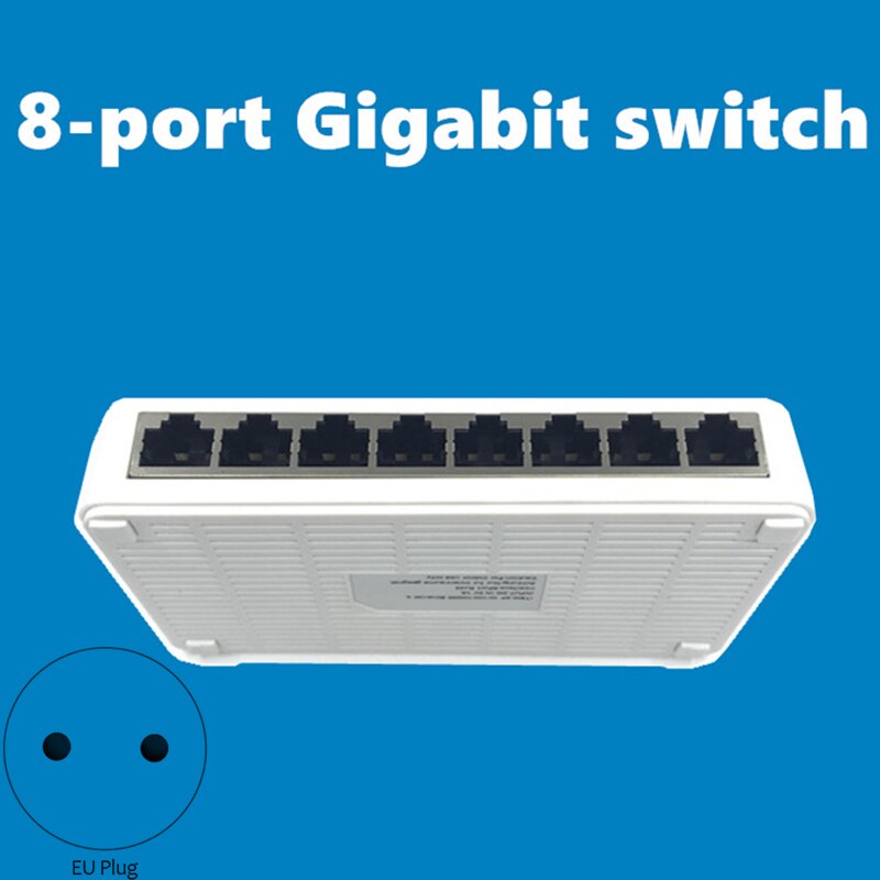 Model 8 Port Gigabit Switch Desktop RJ45 Ethernet Switch 10/100/1000Mbps Lan Hub Switch 8 portas Eu Plug