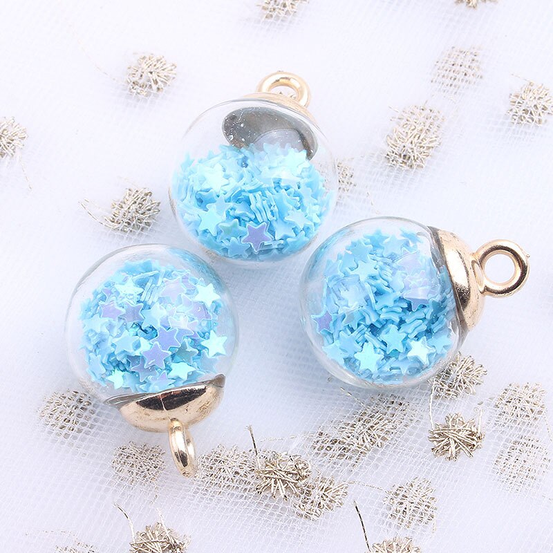 10 Teile/los Transparent Glas Bling Sterne Charme Halskette Schlüsselanhänger Schmuck Machen Zubehör: 3