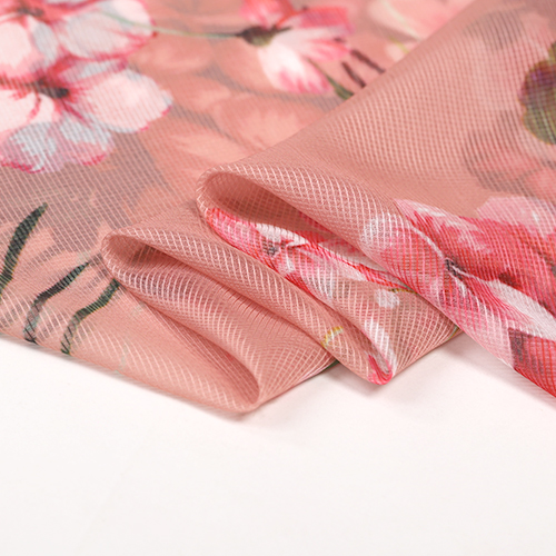 Summer clothing printed chiffon fabric summer perspective bamboo fiber fabric for dress tulle fabric cloth: 2