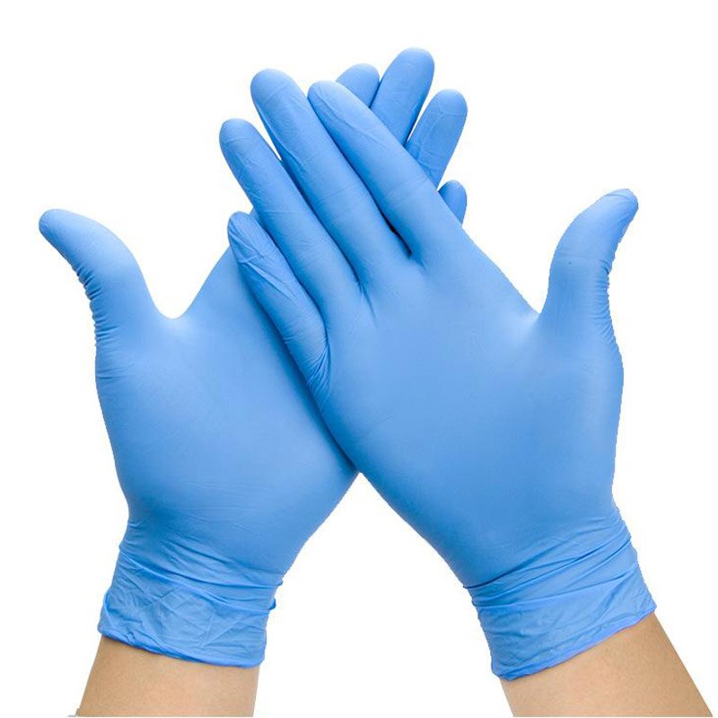 IMBABY 100pcs Disposable Latex Gloves Children Adult Non-Slip Durable Nitrile Gloves Acid & Alkali Rubber Glove Universal Gloves: 20PCS Blue L