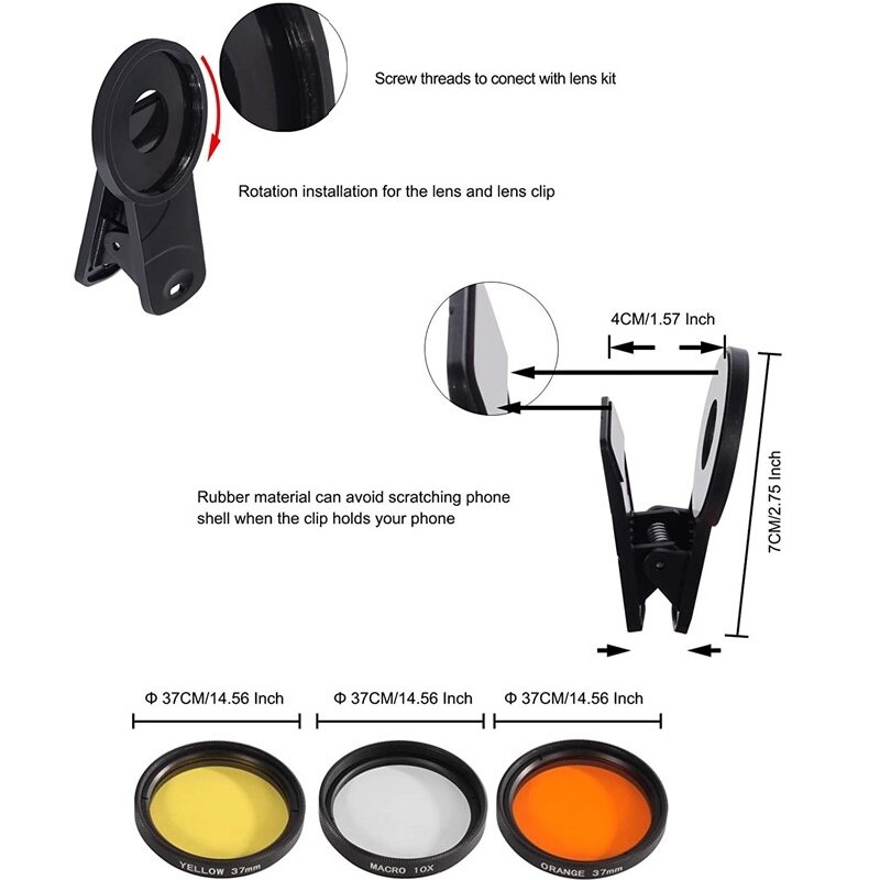 Aquarium Coral Lens Filter Kits Fish Tank Marine Saltwater Coral Reef Lens Phone Filters Lens Macro Lens Fish Aquatic Terrarium