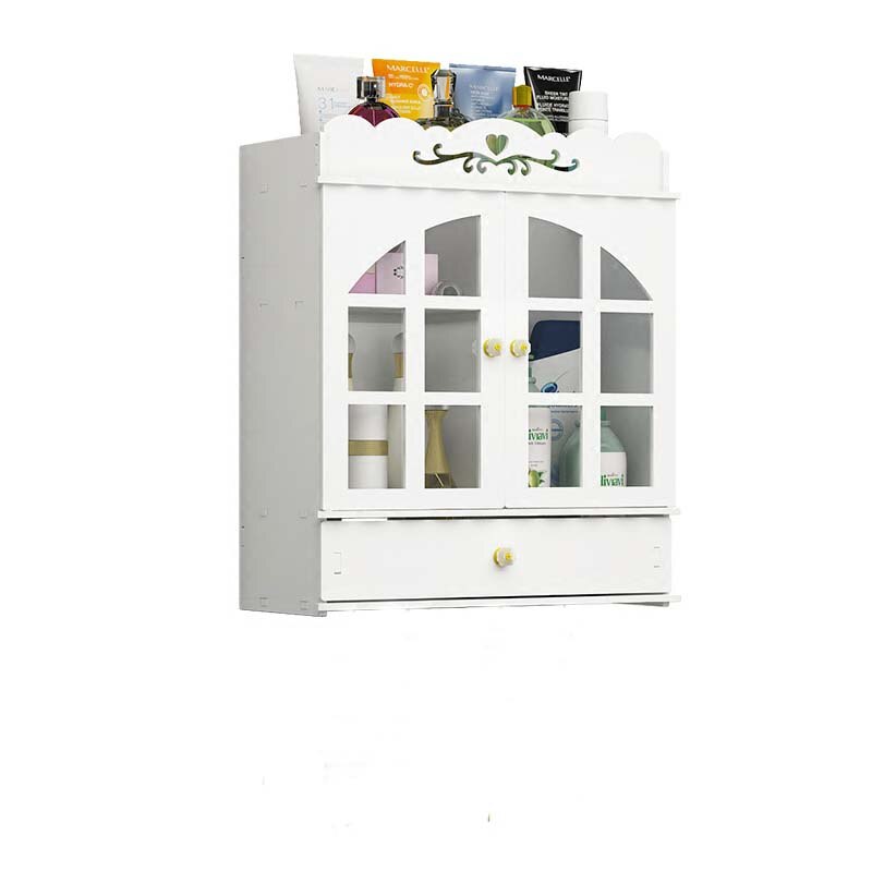 Bathroom Cabinets Shelf Wall-mounted Perforated Toilet Vanity Wall-mounted Desktop Storage Rack Organizer LO515321