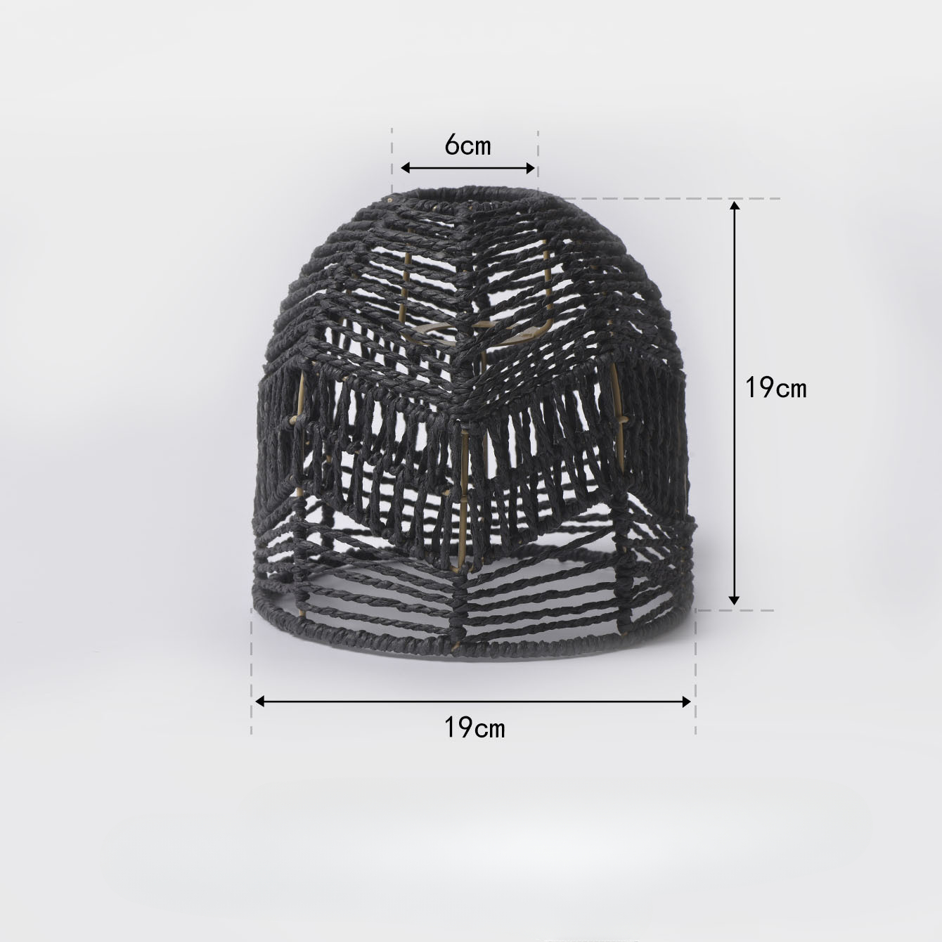 Papieren touw lampenkap Handgeweven verlichtingsaccessoires Gastgezinnen Hanglampen Covers: Black