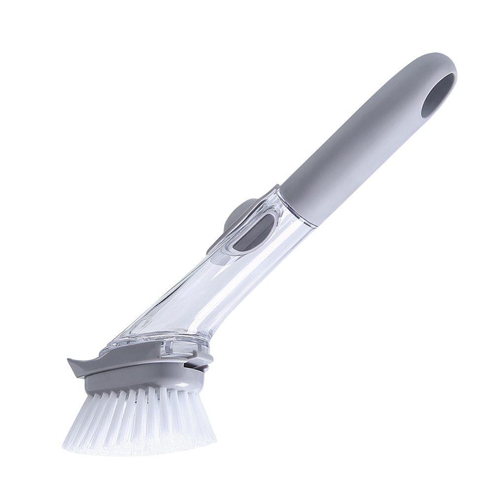Brosse lave-vaisselle en éponge automatique | Brosse à manche Long, brosse à vaisselle, bol à vaisselle, brosse de nettoyage, outils de nettoyage de cuisine ménagers
