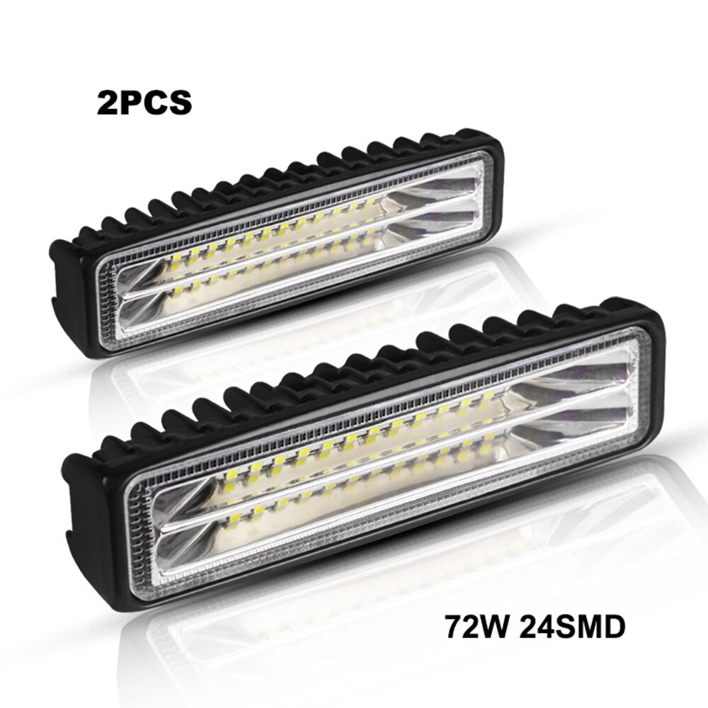 72W Auto Led Verlichting Bar Wit Licht Spotlight Led Mistlichten Voor Moto Offroad Atv 4X4 tractor Truck Auto Barra Led Koplamp