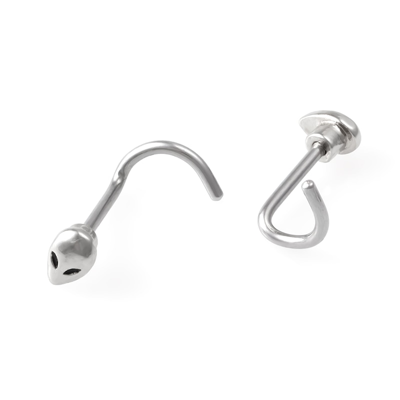 2PCS Stainless Steel Alien Nose Ring Helix Nose Stud Unisex Nose Bone Ring 20G Septo Ring Piercing Nose Septum Jewelry In Body