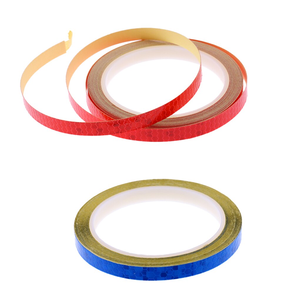 2 Stuks 8 Meter Reflecterende Fiets Velg Stickers Fiets Mtb Motorfiets Reflector Tape Diy Decals-2 Kleuren