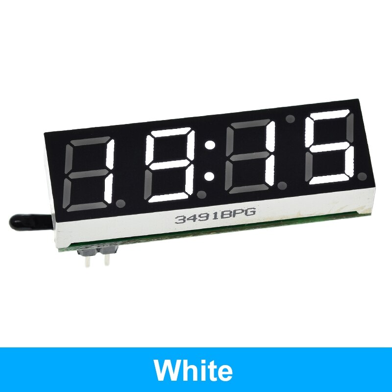 Horloge numérique LED 3 en 1 RX8025T, Module de tension et de température, bricolage horloge/thermomètre/voltmètre DC 5-30V pour Arduino: WHITE