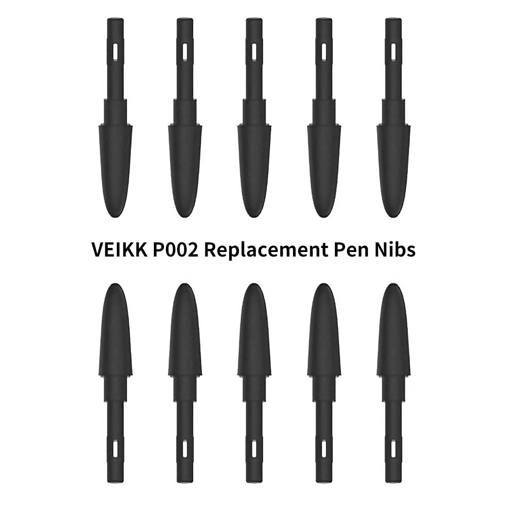 VEIKK P002 10pcs Replacement Pen Nibs Battery free Stylus Wear-resistant Pen Nib for VEIKK A50 A15 A15Pro Graphics Tablets