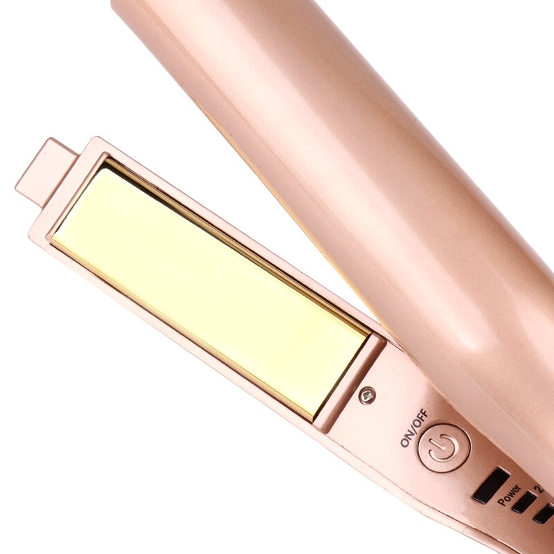 Hair Curler Gold 2 in 1 Straightening Iron Hair Curler Curling Iron Salon Hair Curling