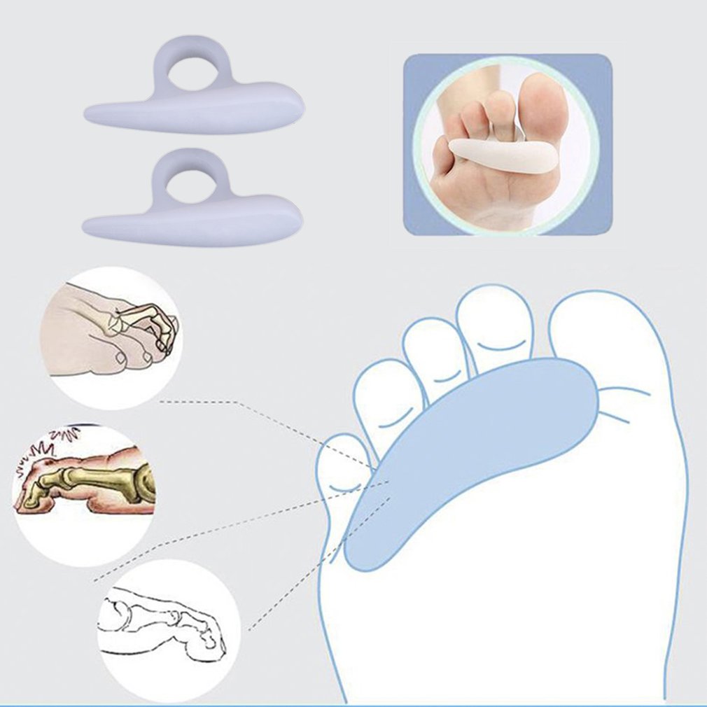 1 par de dedos de Gel de silicona para los pies, separador de un solo orificio, Protector de valgo para el pulgar, ajustador de juanete, Protector de Hallux Valgus, cuidado de los pies